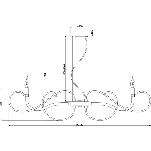 Люстра подвесная Maytoni MOD051PL-09TR Atlanta под лампы 9xE14 40W