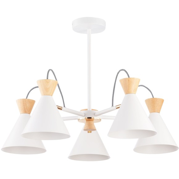 SLE125102-05 Светильник потолочный Белый, Золотистый/Белый, Светлое дерево E14 5*40W MODICA