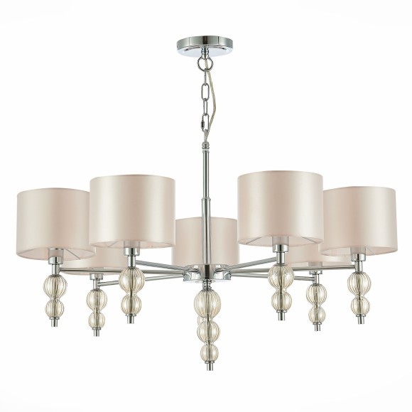 SLE105703-07 Светильник подвесной Хром/Светло-бежевый E14 7*40W RAMER SLE105703-07 Светильник подвесной Хром/Светло-бежевый E14 7*40W RAMER