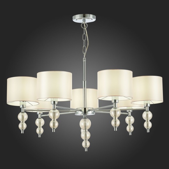 SLE105703-07 Светильник подвесной Хром/Светло-бежевый E14 7*40W RAMER SLE105703-07 Светильник подвесной Хром/Светло-бежевый E14 7*40W RAMER