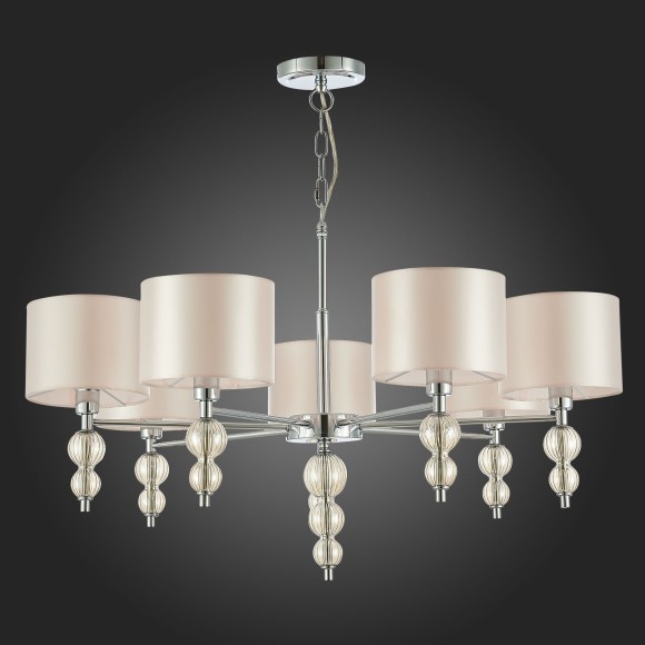 SLE105703-07 Светильник подвесной Хром/Светло-бежевый E14 7*40W RAMER SLE105703-07 Светильник подвесной Хром/Светло-бежевый E14 7*40W RAMER