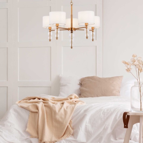 SLE105703-07 Светильник подвесной Хром/Светло-бежевый E14 7*40W RAMER SLE105703-07 Светильник подвесной Хром/Светло-бежевый E14 7*40W RAMER