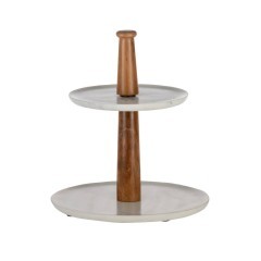 427261 MAKILALA Декоративное блюдо-этажерка L255, B255, H280, дерево, мрамор, белый 427261 MAKILALA Декоративное блюдо-этажерка L255, B255, H280, дерево, мрамор, белый