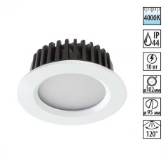 Встраиваемый светильник Novotech 357907 DRUM IP44 светодиодный LED 10W Встраиваемый светильник Novotech 357907 DRUM IP44 светодиодный LED 10W