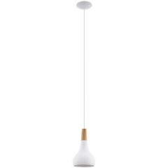 901177 Подвес SABINAR, 1х40W(E27), Ø180, сталь, белый/дерево, коричневый