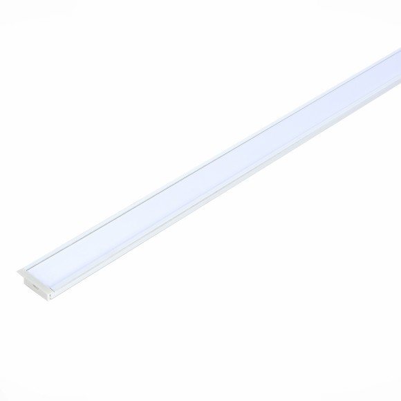 ST017.129.04 Встраиваемый алюминиевый анодированный профиль с рассеивателем (к-т: 2 загл.+ 4 креп. скобы) 