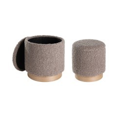 424141 MASHIKE Пуф (комплект из 2шт.), H420, Ø385, полиэстер, коричневый/деревянный шпон 424141 MASHIKE Пуф (комплект из 2шт.), H420, Ø385, полиэстер, коричневый/деревянный шпон