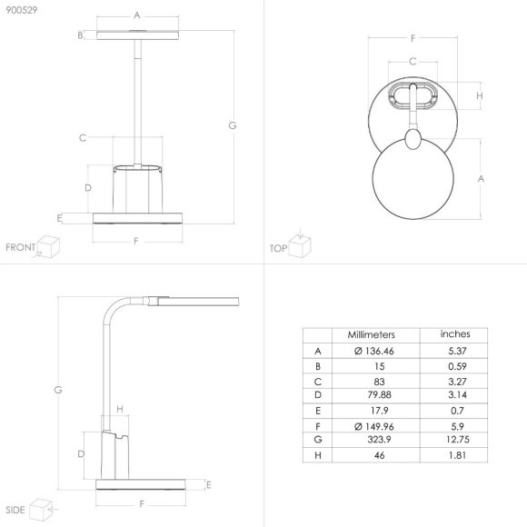 900529 Настольная лампа BROLINI, 2,1W(LED), 300lm, 2700-6500K 900529 Настольная лампа BROLINI, 2,1W(LED), 300lm, 2700-6500K