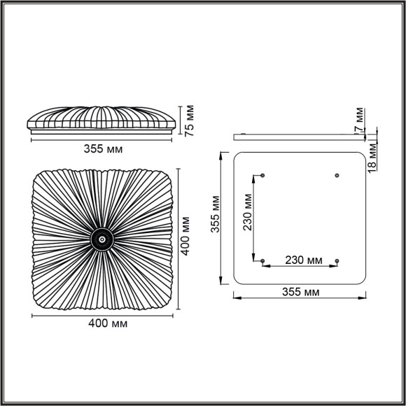 Светильник LED 48Вт 3000-6000K 400х400 IP20 пульт ДУ Sonex FORTUNA 7730/48L Светильник LED 48Вт 3000-6000K 400х400 IP20 пульт ДУ Sonex FORTUNA 7730/48L