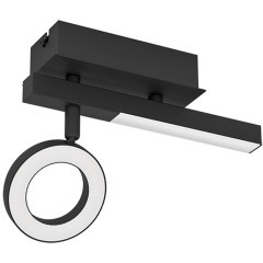 900513 Спот CARDILLIO 2, LED 1X3,2W, 400lm, LED 1X2,2W, 240lm, L225, B65, H165, сталь, черный/пластик, матовый