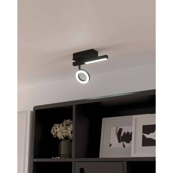 900513 Спот CARDILLIO 2, LED 1X3,2W, 400lm, LED 1X2,2W, 240lm, L225, B65, H165, сталь, черный/пластик, матовый