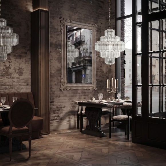 10579/800 Clear Loft It CELEBRATION Подвесная люстра, бронзовое металлическое основание, прозрачные стеклянные плафоны, 27 x E14, IP20