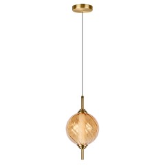 10421/B Amber LOFT IT HELIX подвесной светильник с бронзовым металлическим основанием и янтарным стеклянным плафоном, LED 13 Вт, 4000 К, 220 В