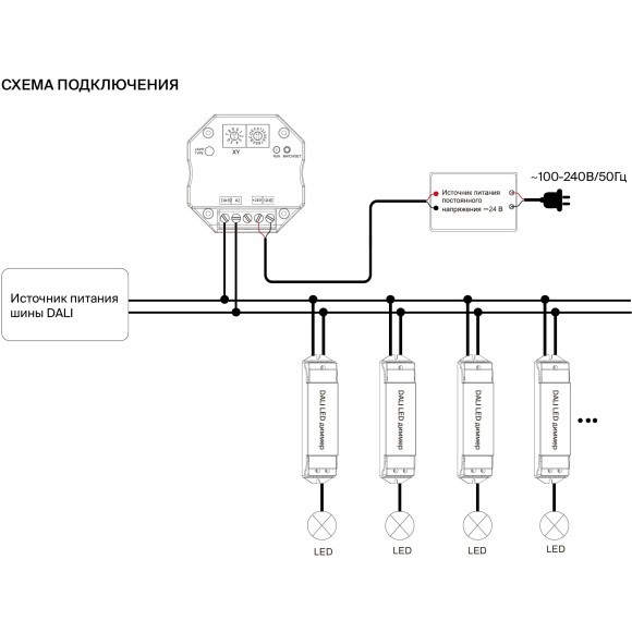 Maytoni DW01-WF-DALI-RGB MIX 721005 TUYA SMART Конвертер Wi-Fi+RF 2.4ГГц - DALI DIM (или CCT, RGB, RGBW, RGB+CCT), Алиса, 12-48В, макс. дальность 30м