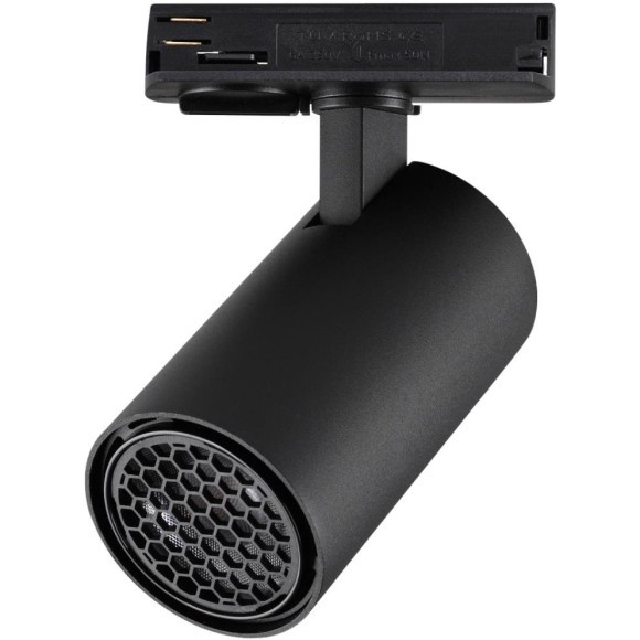 Novotech SELENE 359915 Трековый поворотный LED-светильник спот направленного света для однофазной трехжильной системы EXPERT, 15Вт, 842Лм, 4000К, угол 36°, CRI90, UGR19, 220В, IP20, черный матовый алюминий, длина 120 мм, ширина 55 мм, высота 87 мм