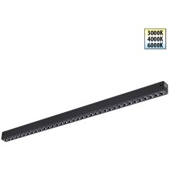 359934 Черный трековый линейный светильник 65см с перекл. цв. темп. 3000;4000;6000К (токопроводящий) 220В 30Вт 24° 1950Лм CRI90 Novotech VECTOR 359934 Черный трековый линейный светильник 65см с перекл. цв. темп. 3000;4000;6000К (токопроводящий) 220В 30Вт 24° 1950Лм CRI90 Novotech VECTOR