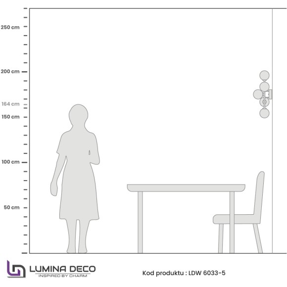Бра Lumina Deco Marsiada LDW 6033-5 BK+F.GD