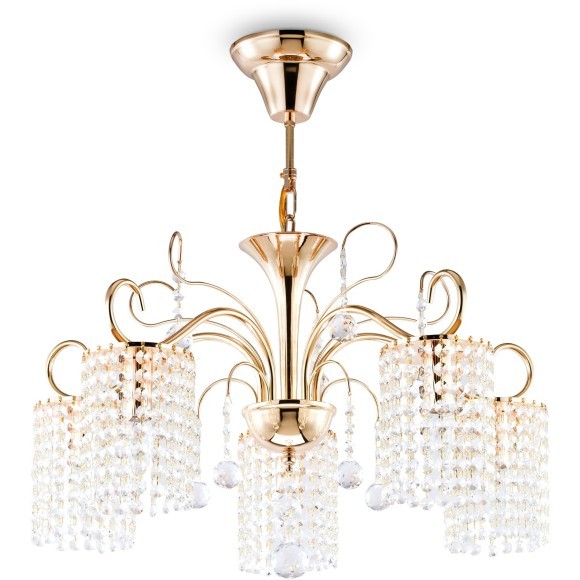 Подвесная люстра с хрусталем Leona FR1127-PL-05-G