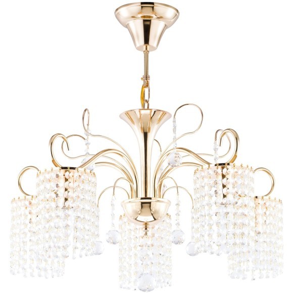 Подвесная люстра с хрусталем Leona FR1127-PL-05-G