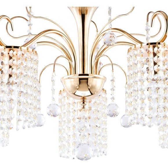 Подвесная люстра с хрусталем Leona FR1127-PL-05-G