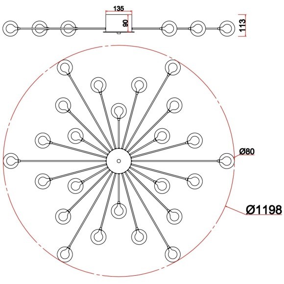 Потолочный светильник Freya FR5242CL-24BS1