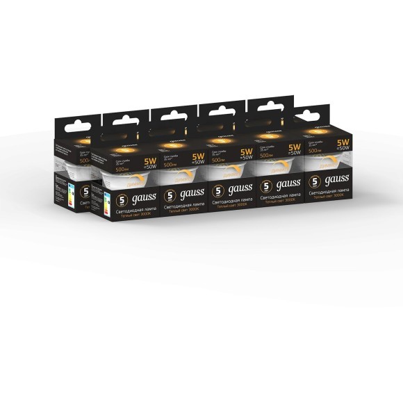 Лампа Gauss Black 7Вт 500Лм 3000К GU10 101506105-D