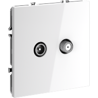 Розетка телевизионная встраиваемая VOLTUM S70 оконечная TV+SAT, (белый глянцевый)