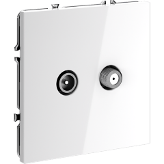 Розетка телевизионная встраиваемая VOLTUM S70 оконечная TV+SAT, (белый глянцевый)