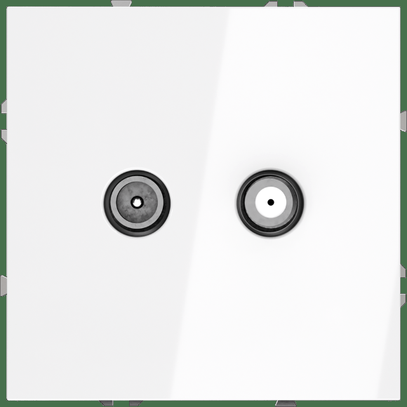 Розетка телевизионная встраиваемая VOLTUM S70 оконечная TV+SAT, (белый глянцевый)