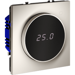 Терморегулятор электронный VOLTUM S70 с индикацией и датчиком, для теплого пола, (кашемир)