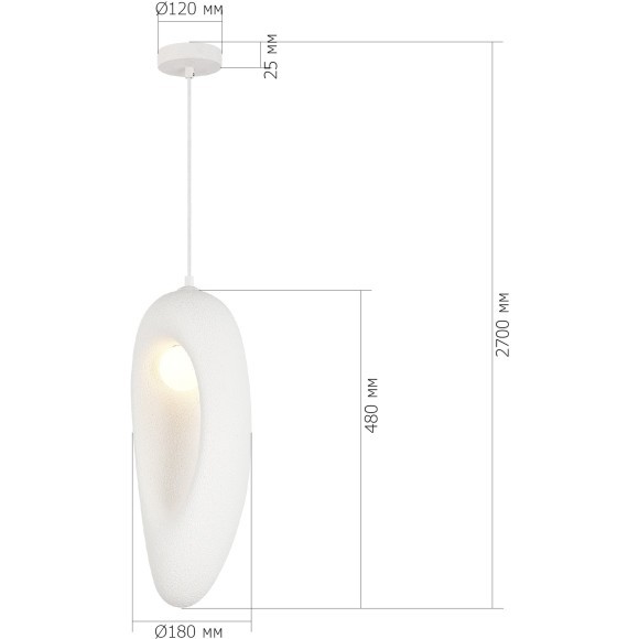 SL1522.533.01 Светильник подвесной ST-Luce белый/белый E27 1*60W WABI SABI