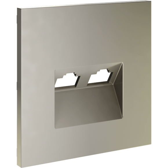 Накладка для розетки компьютерной двойной RJ45+RJ45 кат.6, S70 (шелк)