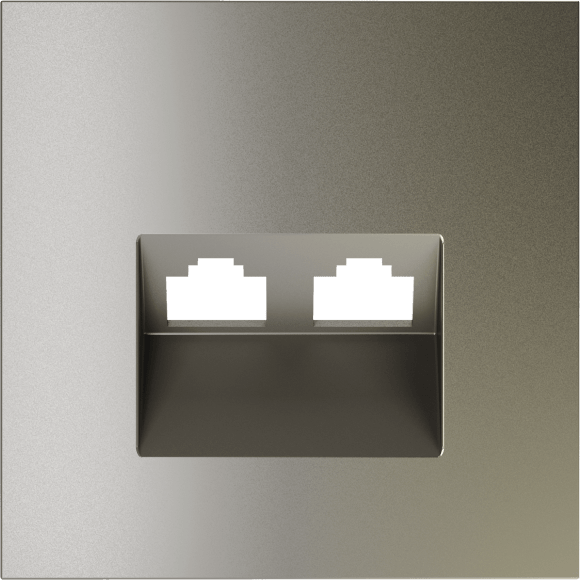 Накладка для розетки компьютерной двойной RJ45+RJ45 кат.6, S70 (шелк)