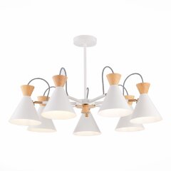 SLE125102-07 Светильник потолочный Белый, Золотистый/Белый, Светлое дерево E14 7*40W MODICA SLE125102-07 Светильник потолочный Белый, Золотистый/Белый, Светлое дерево E14 7*40W MODICA