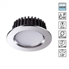 Встраиваемый светильник Novotech 357908 DRUM IP44 светодиодный LED 10W Встраиваемый светильник Novotech 357908 DRUM IP44 светодиодный LED 10W