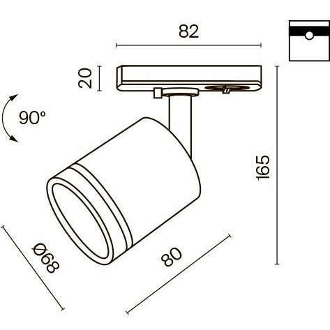 Однофазный двужильный светодиодный трековый светильник Maytoni Unity TR085-1-5W4K-W Orlo 4000К 200Лм CRI90+ 120° 5Вт