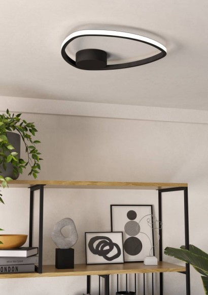 902148 MOSCHELLA Светодиодный настенно-потолочный светильник с регулировкой цветовой температуры 9,7Вт 1440Лм 2700K-6500K сталь алюминий черный