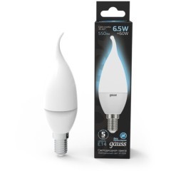 104101207 Лампа Gauss LED Свеча на ветру E14 6.5W 550lm 4100K 1/10/50 104101207 Лампа Gauss LED Свеча на ветру E14 6.5W 550lm 4100K 1/10/50