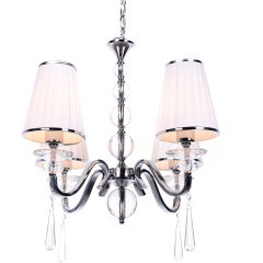 Хрустальная подвесная люстра Lumina Deco Federrica LDP 1158-4 WT Хрустальная подвесная люстра Lumina Deco Federrica LDP 1158-4 WT