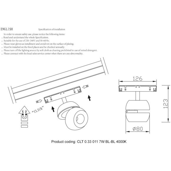 CLT 0.33 011 7W BL-BL 4000K Трековый магнитный светодиодный светильник Crystallux Space 48V CRI90+ 4000К 320Лм 36° 7W CLT 0.33 011 7W BL-BL 4000K Трековый магнитный светодиодный светильник Crystallux Space 48V CRI90+ 4000К 320Лм 36° 7W
