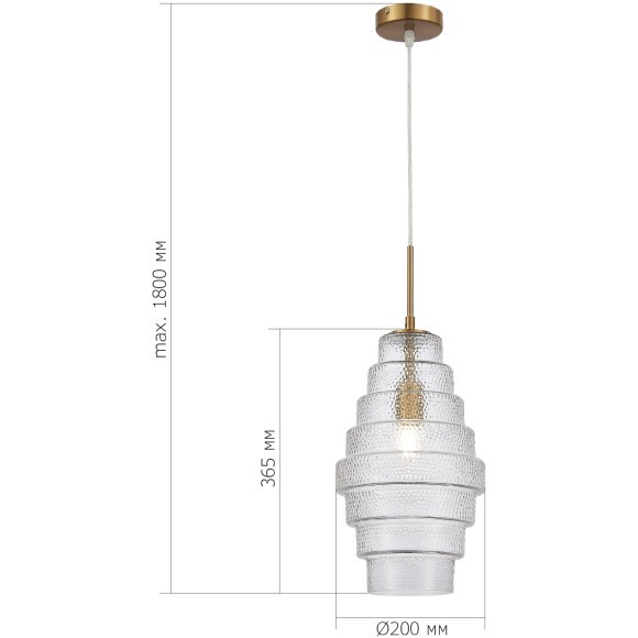 SL1001.213.01 Подвес ST-Luce Латунь/Прозрачный E27 1*40W REXITE