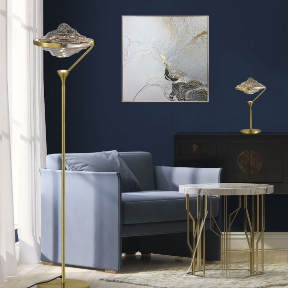 SL6115.304.01 Прикроватная лампа ST-Luce Латунь/Дымчато-Серый LED 1*19W 3000K AMARA