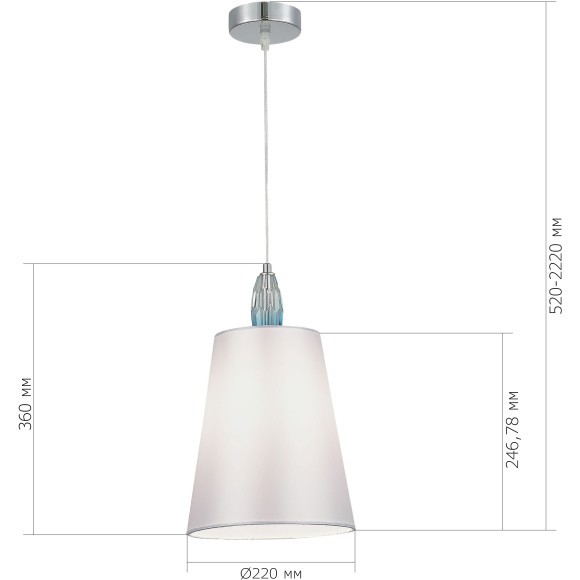 SL1759.103.01 Подвес ST-Luce Хром, Голубой/Белый E27 1*40W LINGOTTI