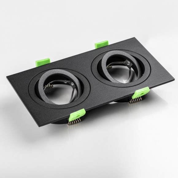 Светильник черный встраиваемый MR16/GU10 2 лампы макс 12Вт Singo Base Lightstar 011626