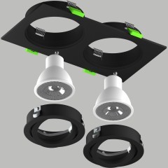 Светильник черный встраиваемый MR16/GU10 2 лампы макс 12Вт Singo Base Lightstar 011626 Светильник черный встраиваемый MR16/GU10 2 лампы макс 12Вт Singo Base Lightstar 011626