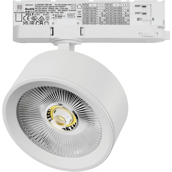 Светильник для трековой системы Quattro LED 30W с адаптером Alta Pro Lightstar A5636QT