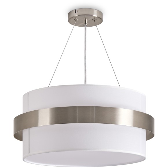 Люстра никель подвесная с тканевым плафоном и лампами тремя E14 Freya Bride FR5367PL-03N