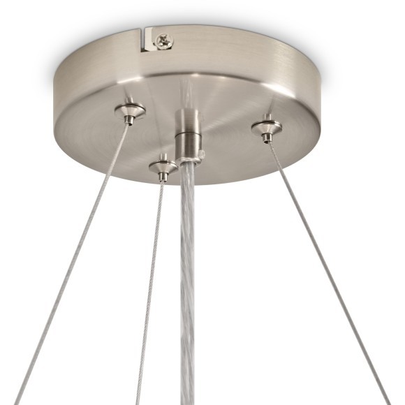 Люстра никель подвесная с тканевым плафоном и лампами тремя E14 Freya Bride FR5367PL-03N