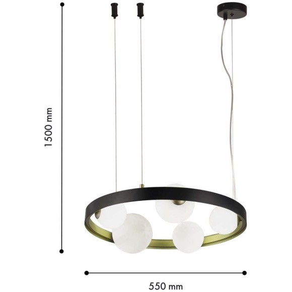 4628-5P, подвесная люстра, D550xH200/1500, 5xG9x28W, excluded
