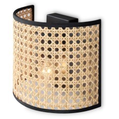 Настенный светильник (бра) с ротанговым плафоном под лампу E14 Freya Mixture FR5483WL-01B Настенный светильник (бра) с ротанговым плафоном под лампу E14 Freya Mixture FR5483WL-01B